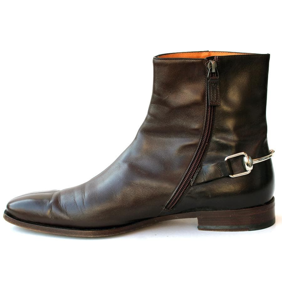 GUCCI ホースビットブーツ ブラウン レザー サイドジップ イタリア製