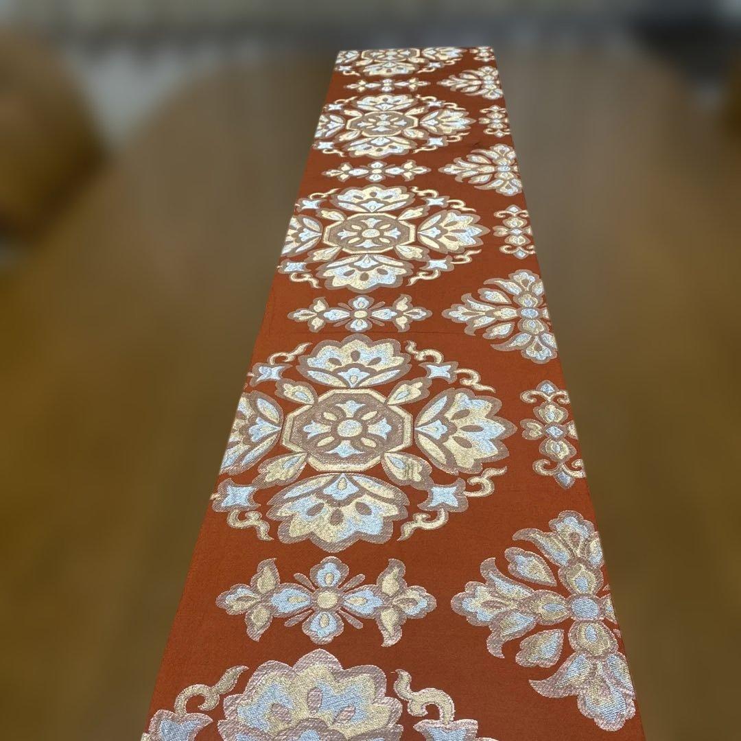 table runner 「宝相華」　帯リメイク　長尺