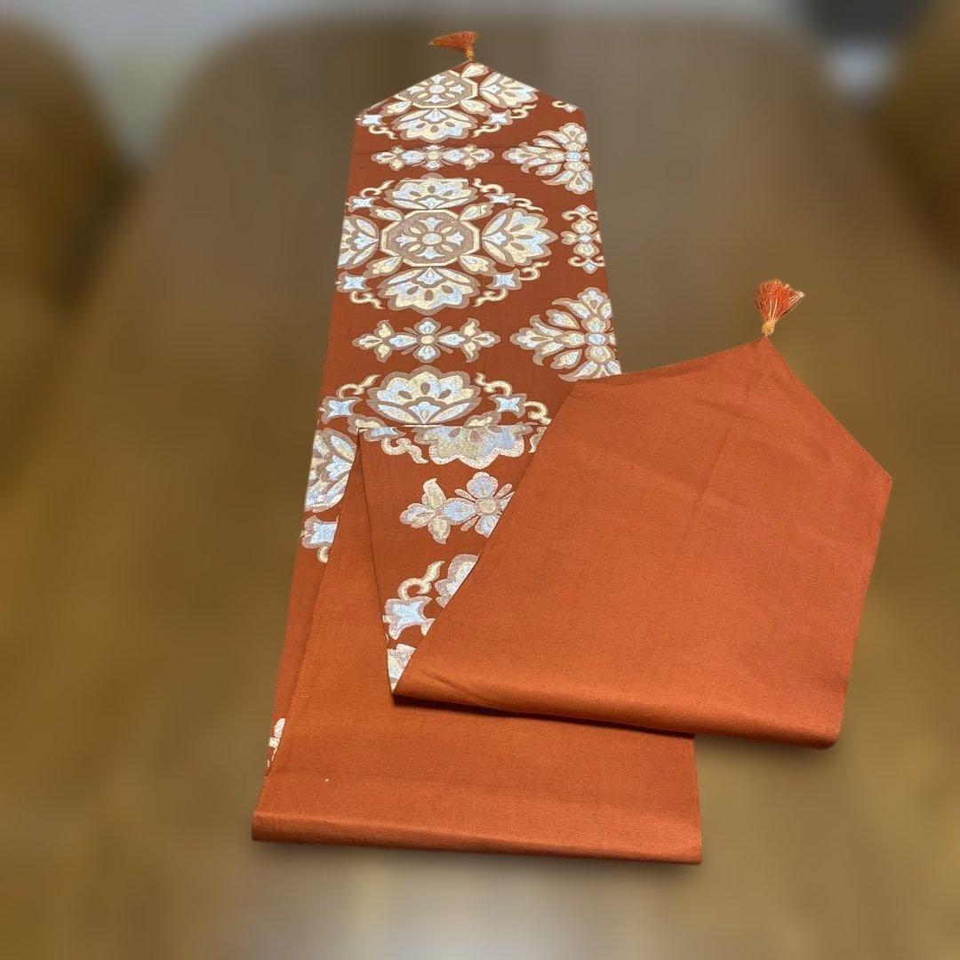 table runner 「宝相華」　帯リメイク　長尺