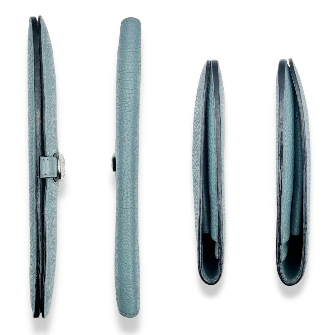 【美品】エルメス　ドゴン　トゴ　折財布　長財布　ライトブルー　797