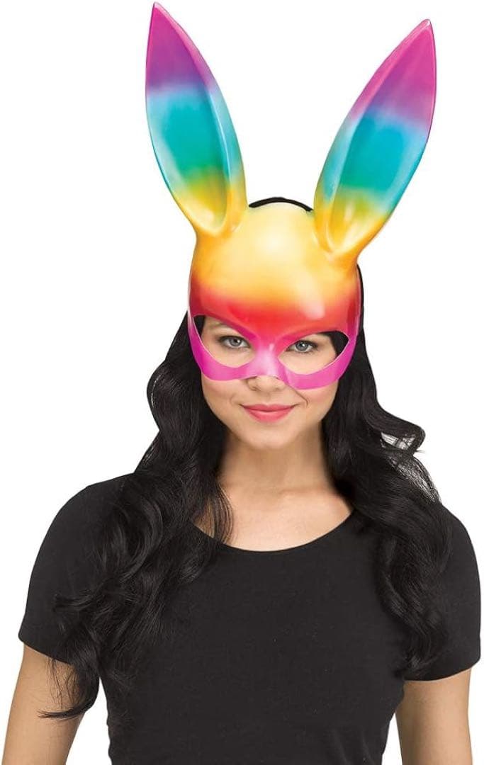 ブラックグリッターバニーマスク。 US サイズ: One Size