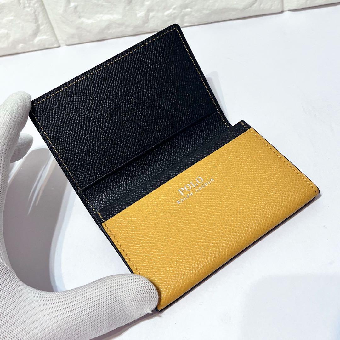 【未使用品】ラルフローレン ポロポニー バイカラー サフィアーノレザー 名刺入れ
