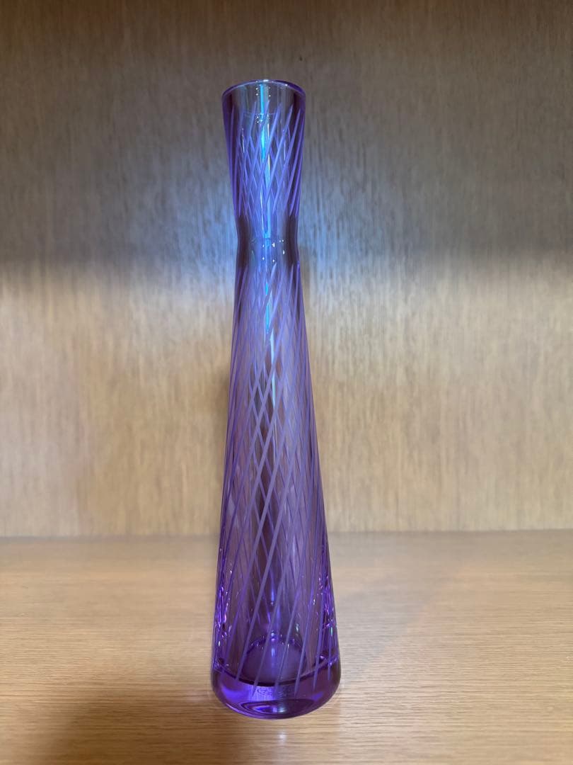 Baccarat 一輪挿し 紫色 ボックス付き