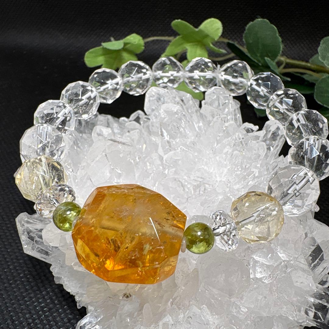 ＊野村早代様お取置き10/20＊ハニーシトリン　虹　レモンシトリン　ペリドット