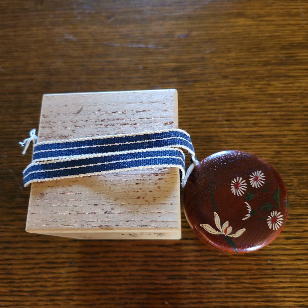 茶道具　四季草花　欅　中棗　宗廣作