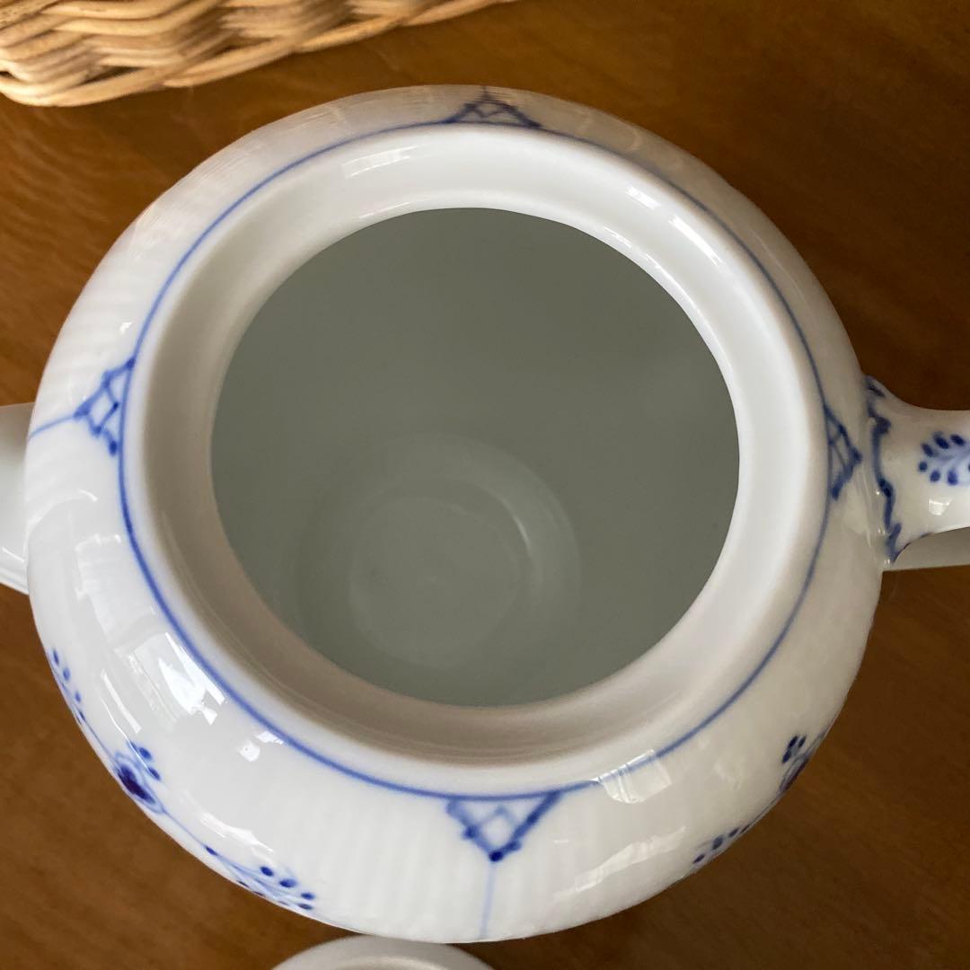 Saleロイヤルコペンハーゲンブルーフルーテッドプレインティーポット1