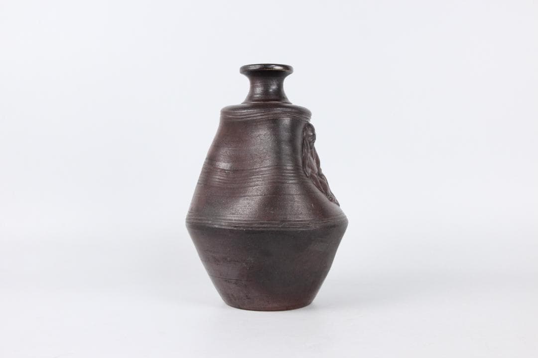 備前焼 人物細工徳利 酒器 花器 飾り壺　吉銘有り花器　花入　 ED11-29