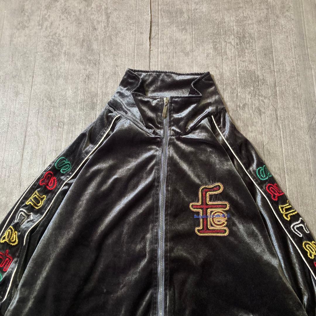 トップス 90s santafe velour setup black XL