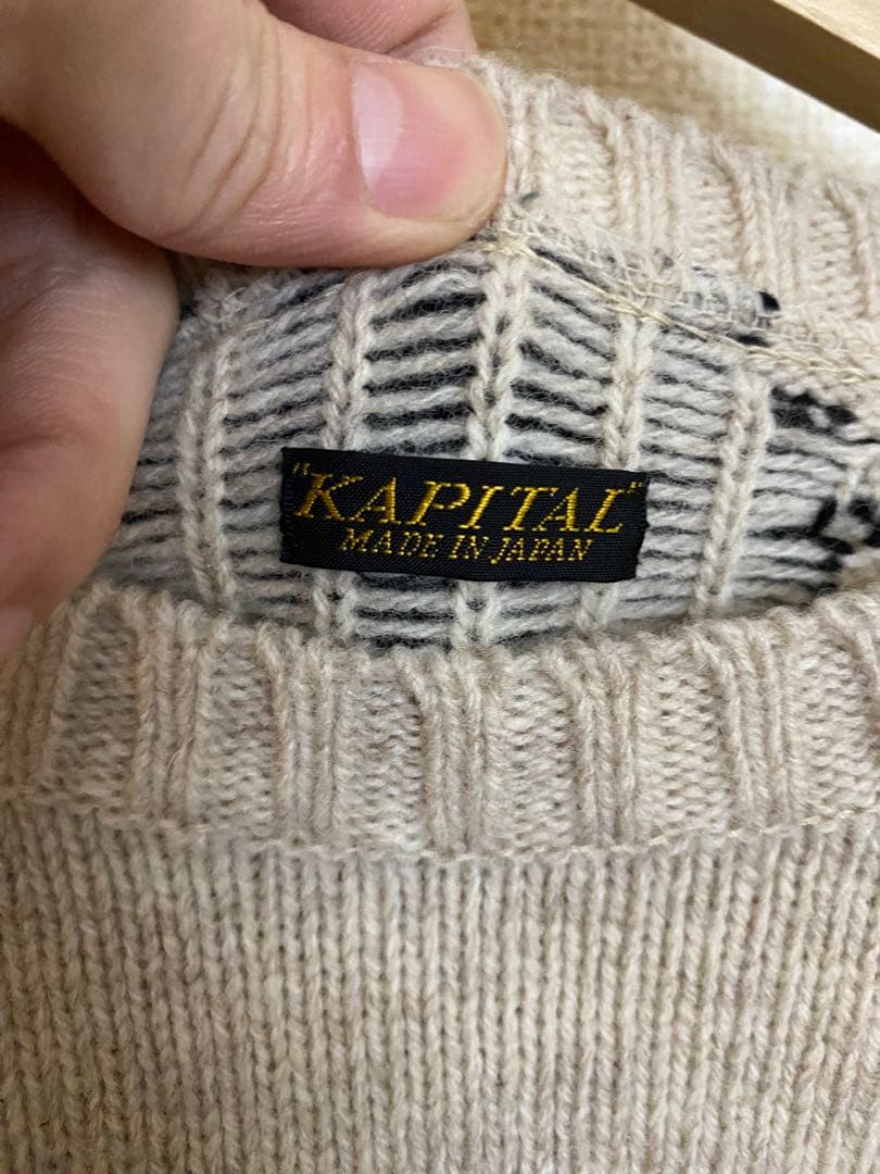KAPITAL ウール BONEクルーセーター 25AW キャピタル ボーン 骨