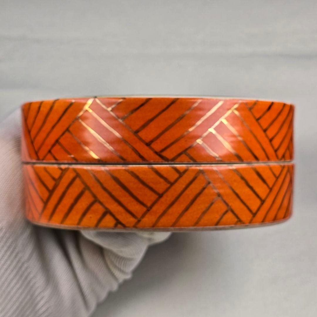 貴重 中国古美術 古磁 粉彩 手絵 描金 慈母教子図 手捧合 大香合 在銘