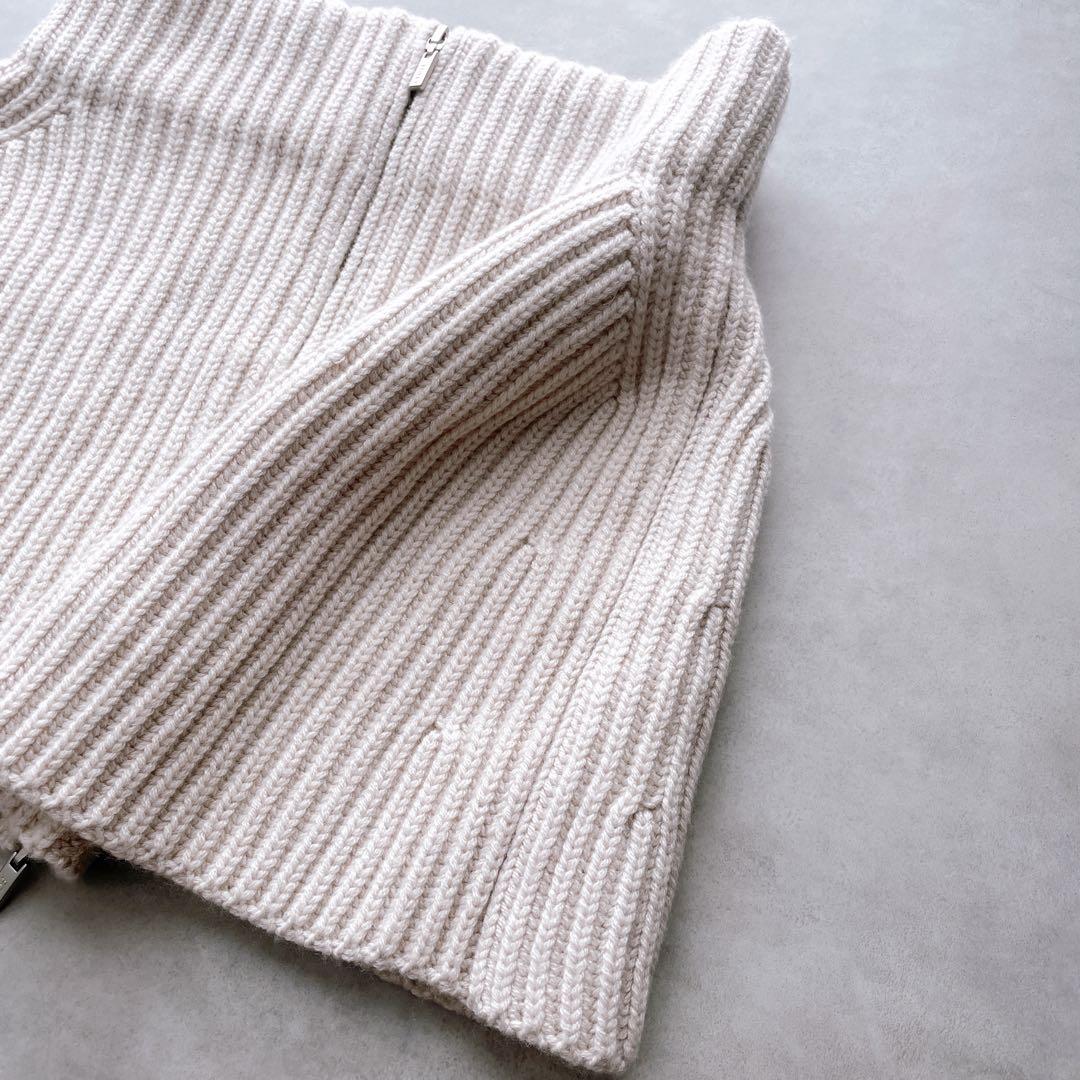 極美品✨フォクシー ニットケープ Trulli カシミヤ100% ロゴジップ