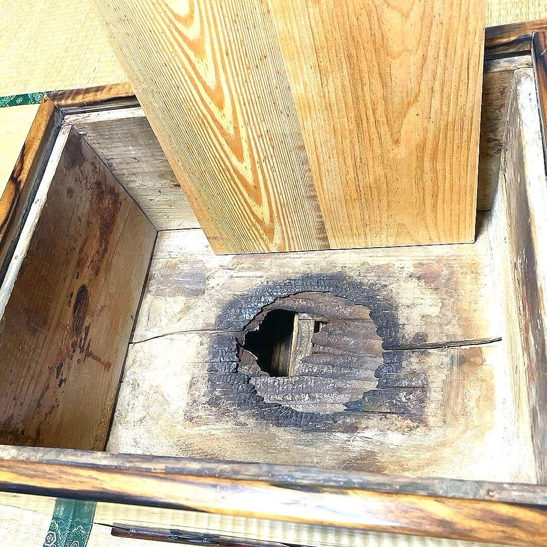 ⭐️骨董 長火鉢 古民具 アンティーク 古道具 テーブル　2way天板取り外し付