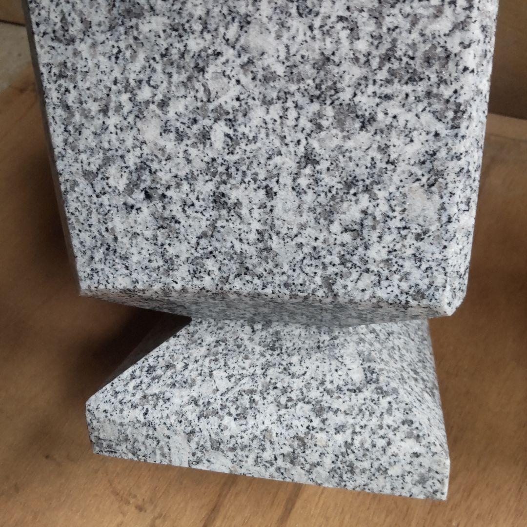 石の花立とステンレス花筒2個セット