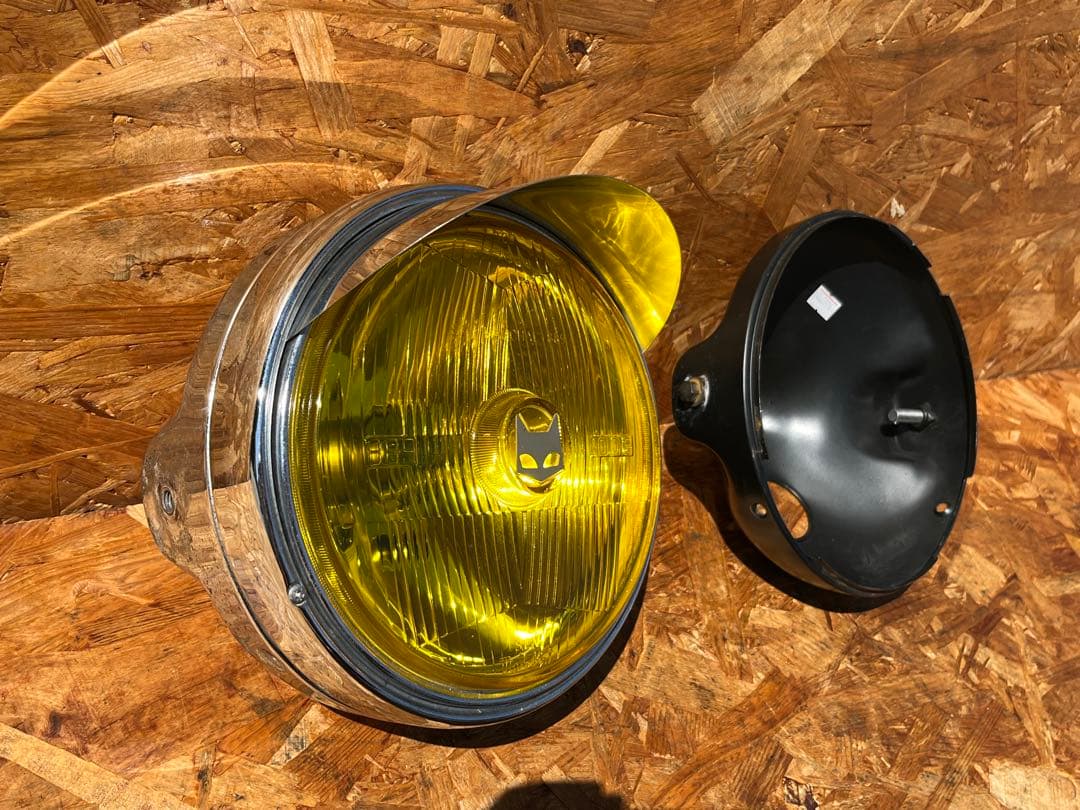 マーシャル 889 ヘッドライト　イエロー　メッキ　ブラック　2個　ライトケース