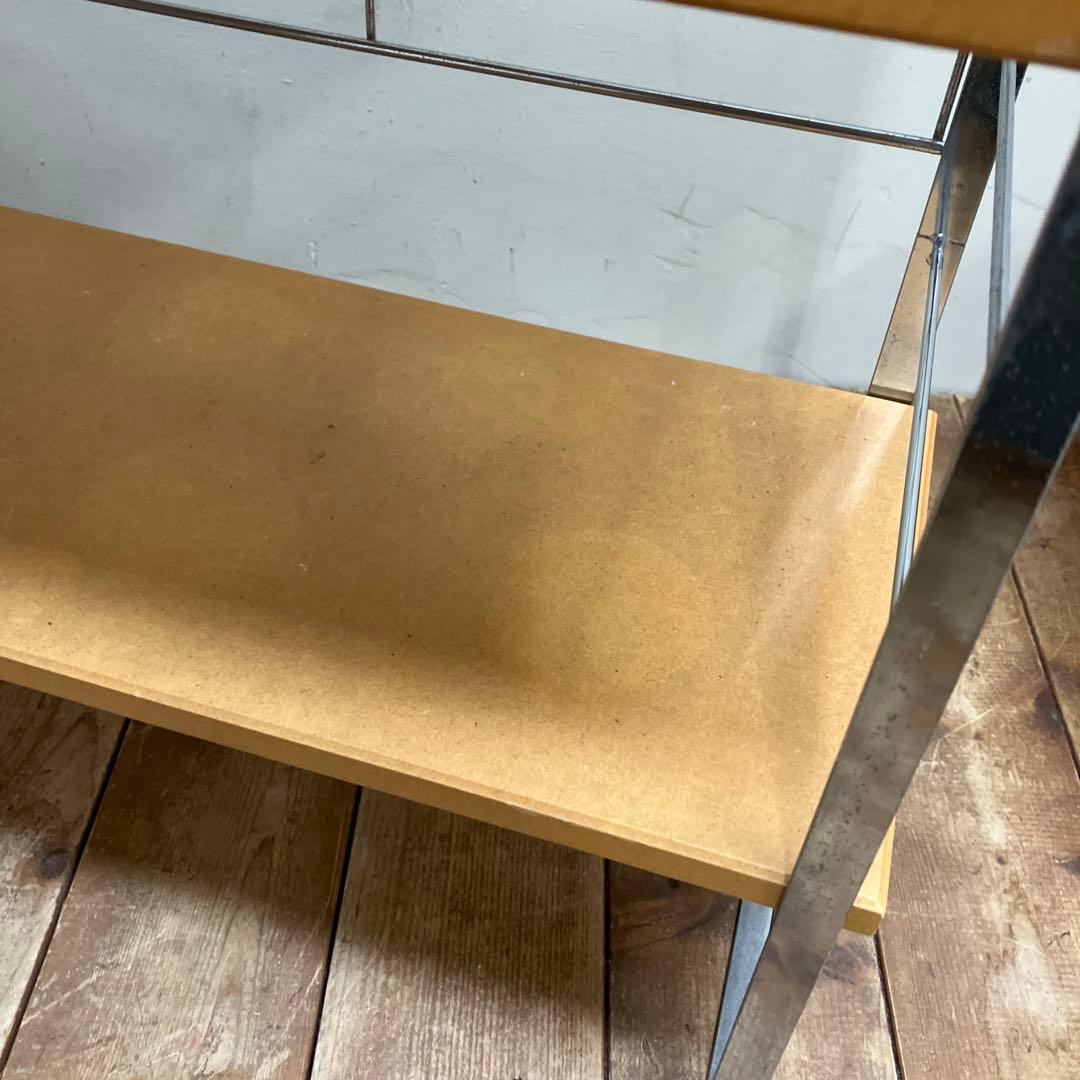 A-2 昭和レトロ ヴィンテージ アイアンラック 2段 シェルフ メタルフレーム