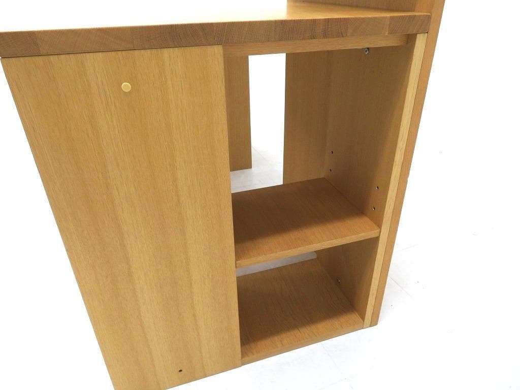 展示品　飛騨産業　キツツキ　オーク材　無垢材　デスク　書斎机　勉強机　収納付き