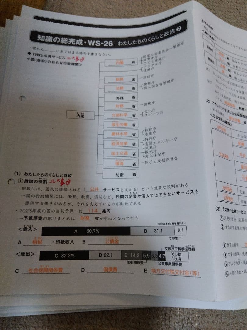 2023 SAPIX ウィークリーサピックス 理科・社会 知識の総完成 赤解答