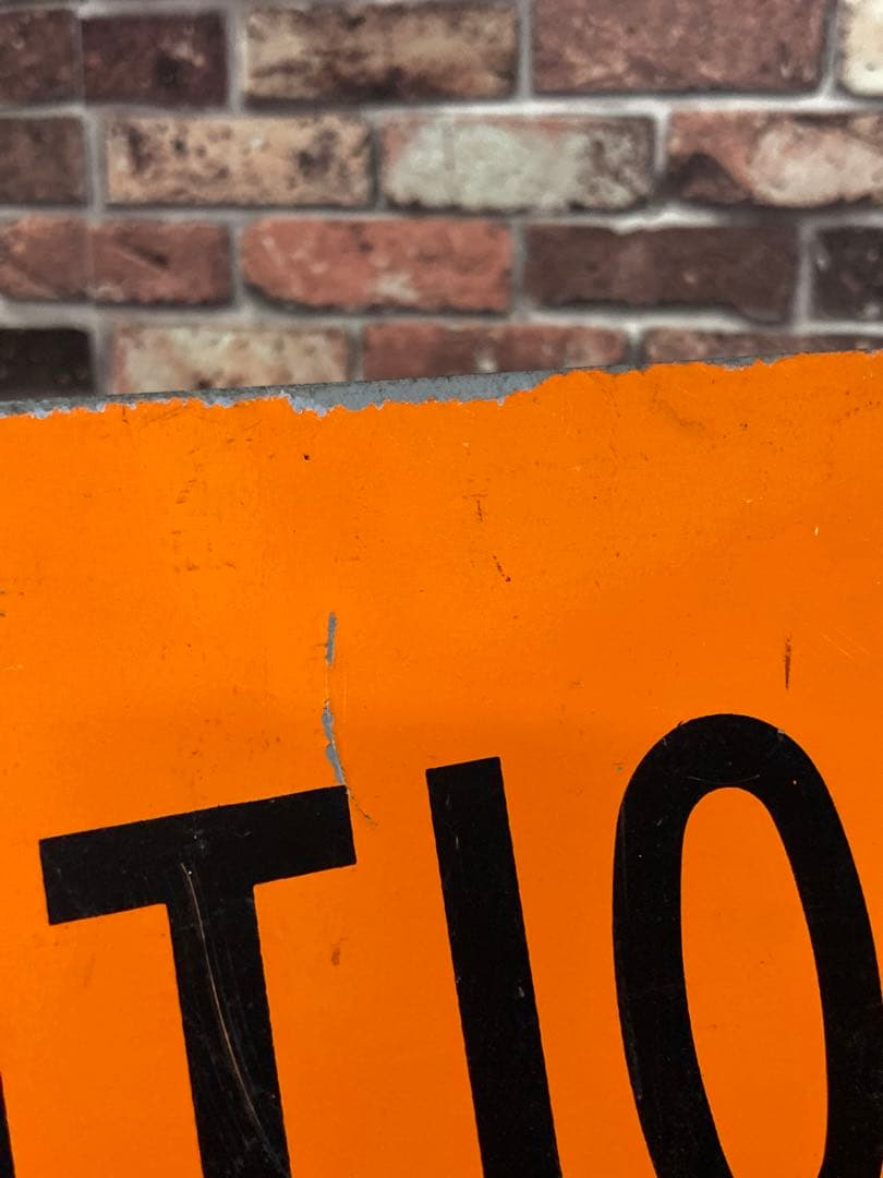 ヴィンテージ 看板 アメリカ CAUTION OVERHEAD 両面