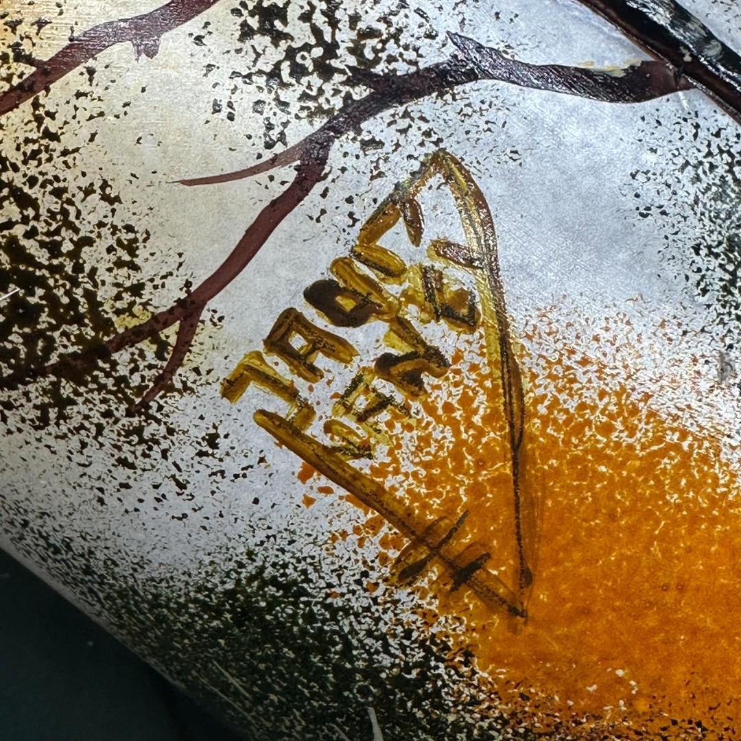 ドームナンシー 筒型　卓上証明　高さ15.5cm 被せガラス　アンテルカレール