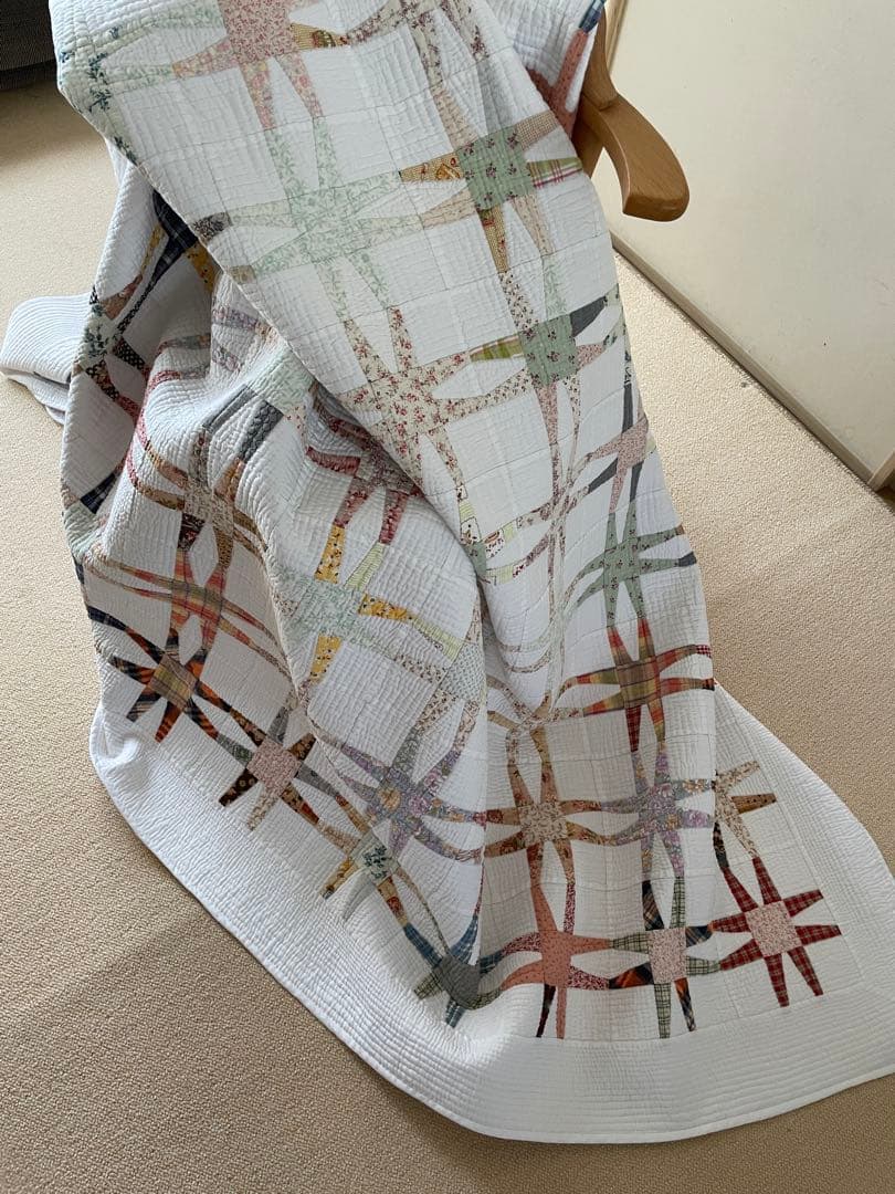 ハンドメイド パッチワーク 大判 /ベッドカバー /マルチカバー/コタツカバー