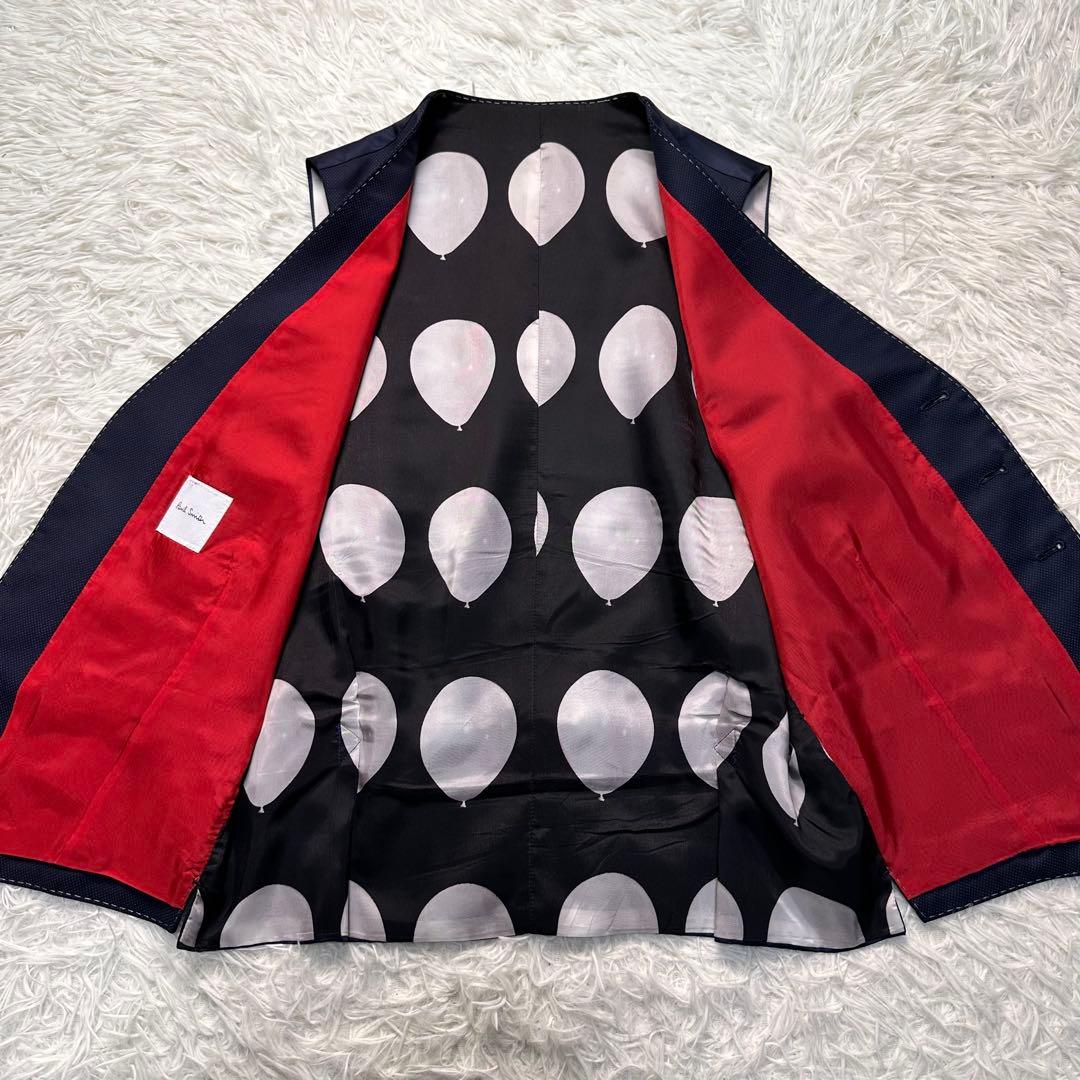 現行 美品 ポールスミス バルーン柄 3ピース 白ステッチ カノニコ ネイビー