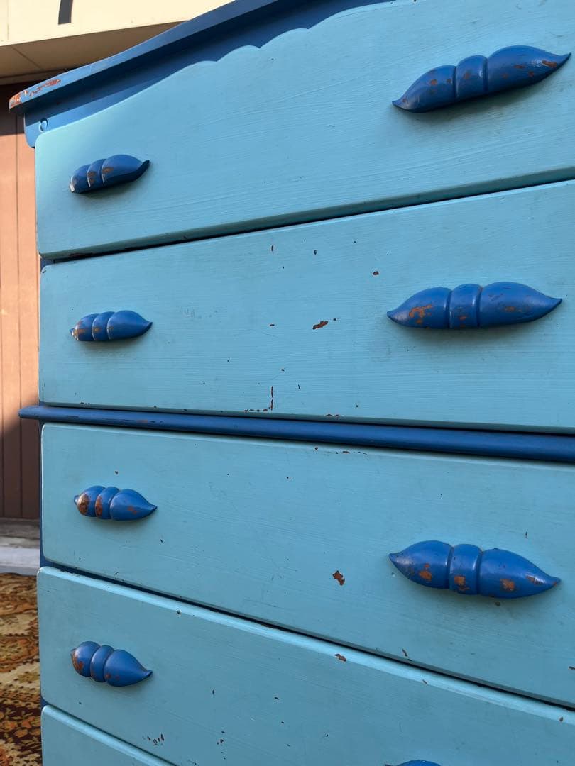 ブルー チェスト インテリア アンティーク ビンテージ ヴィンテージ 箪笥