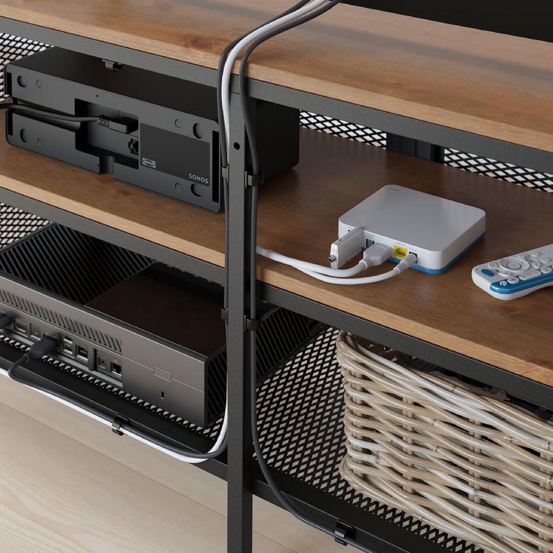 イケヤ　フィエルボ　IKEA メッシュパネルデザイン テレビ台　ブラック