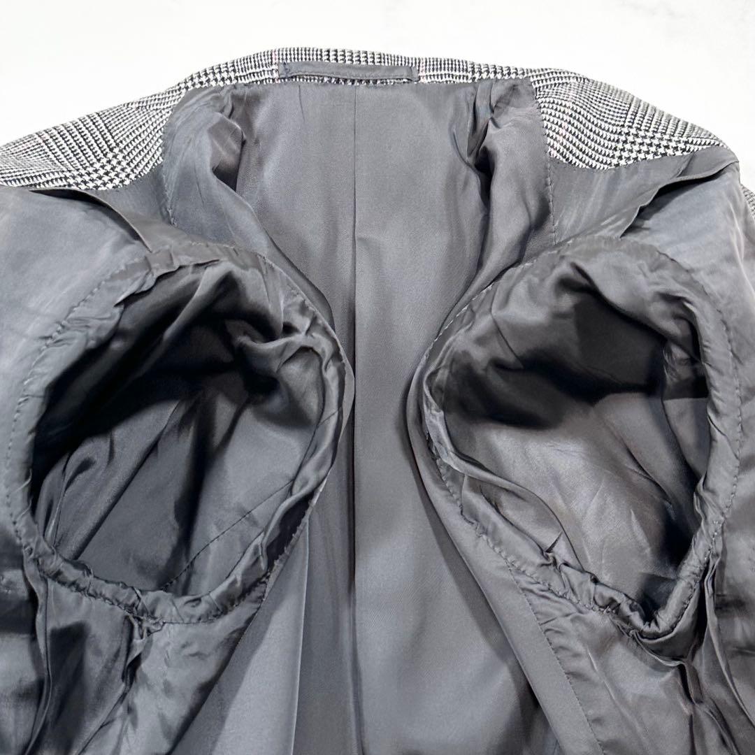 未使用級 定価16万◎ブリッラ ドーメル 3ピース グレンチェック グレー 44