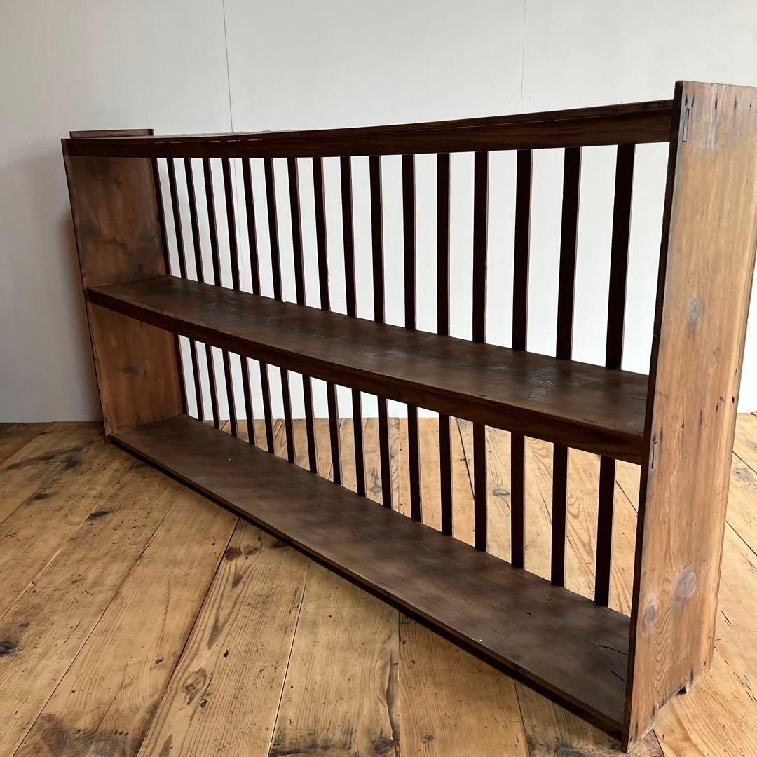 アンティーク オープンラック 大型 木製 無垢材 本棚 食器棚