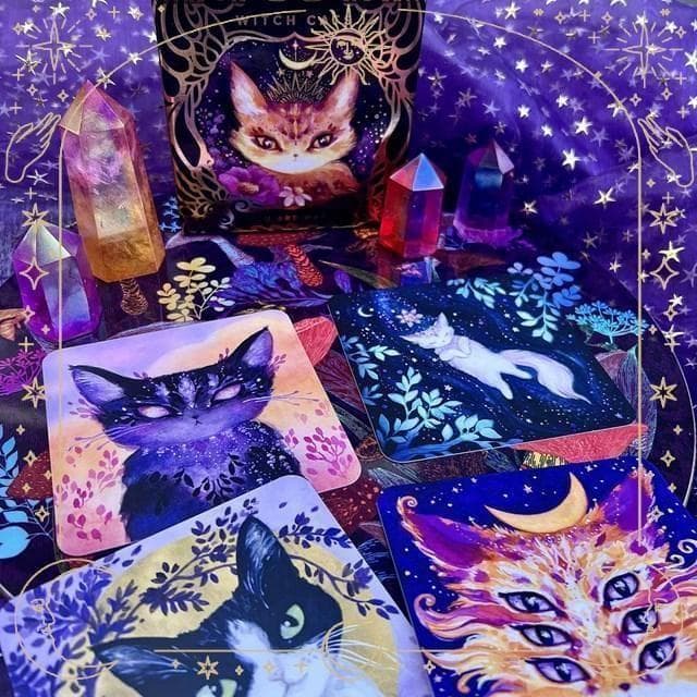 【正規品オラクルカード】海外インディーズデッキ✨スクエア型✨魔法の猫たちのカード