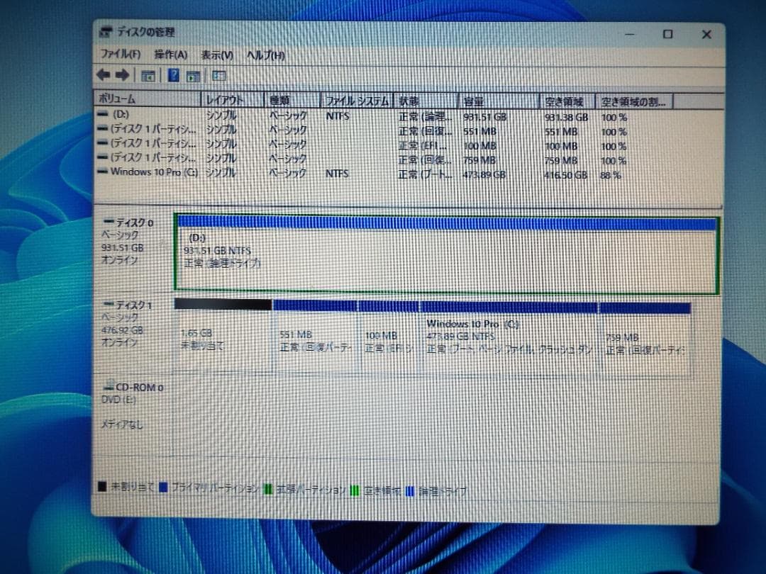 Windowsデスクトップ ESPRIMO D588/CX i5-9500 32G SSD512G+HDD1
