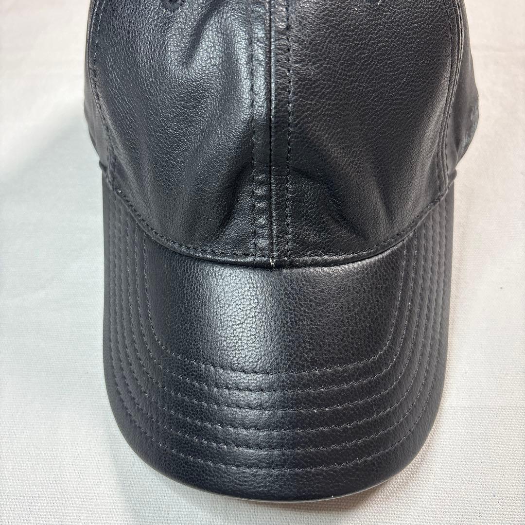 美品 希少品 CHAPS Ralph Lauren オールレザー キャップ 羊革
