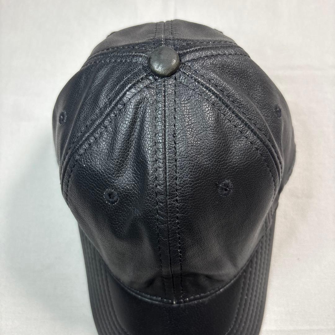 美品 希少品 CHAPS Ralph Lauren オールレザー キャップ 羊革