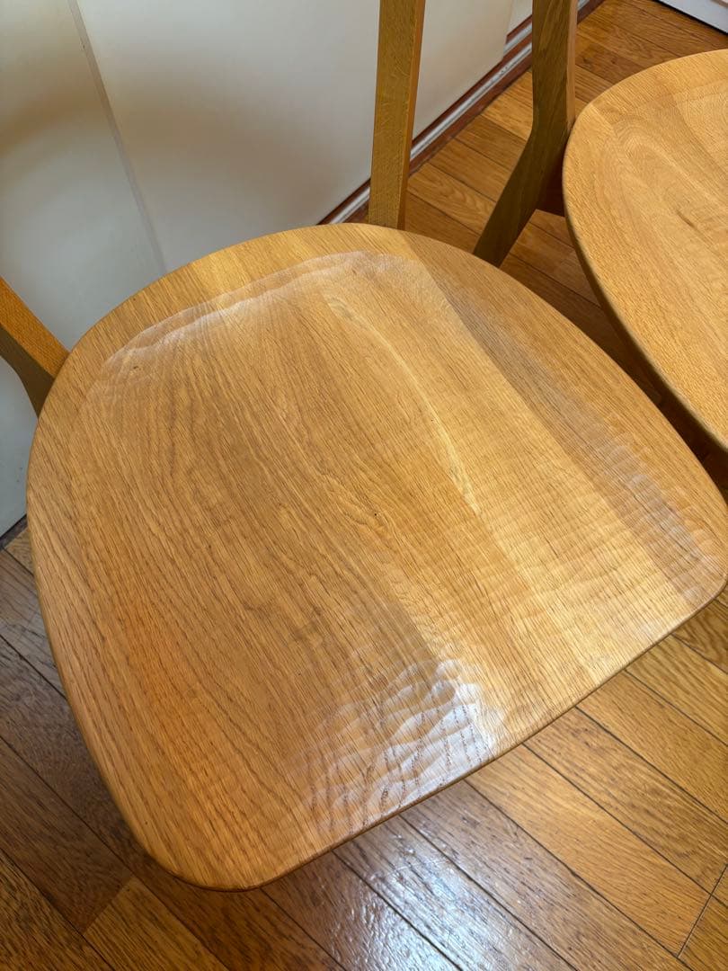 天然楢材 木製ダイニングチェア 3脚セット