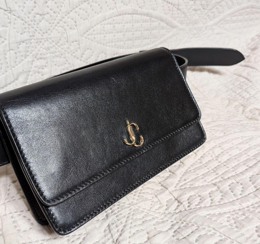 jimmy choo ボディバッグ　黒　ヴァレンヌ　ベルトバッグ　ジミーチュウ