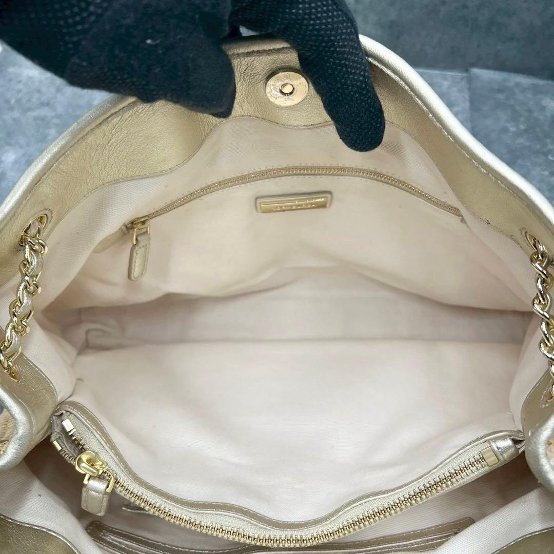 ✨美品✨トリーバーチ　カゴバッグ　2way デカロゴ　大容量　ゴールド