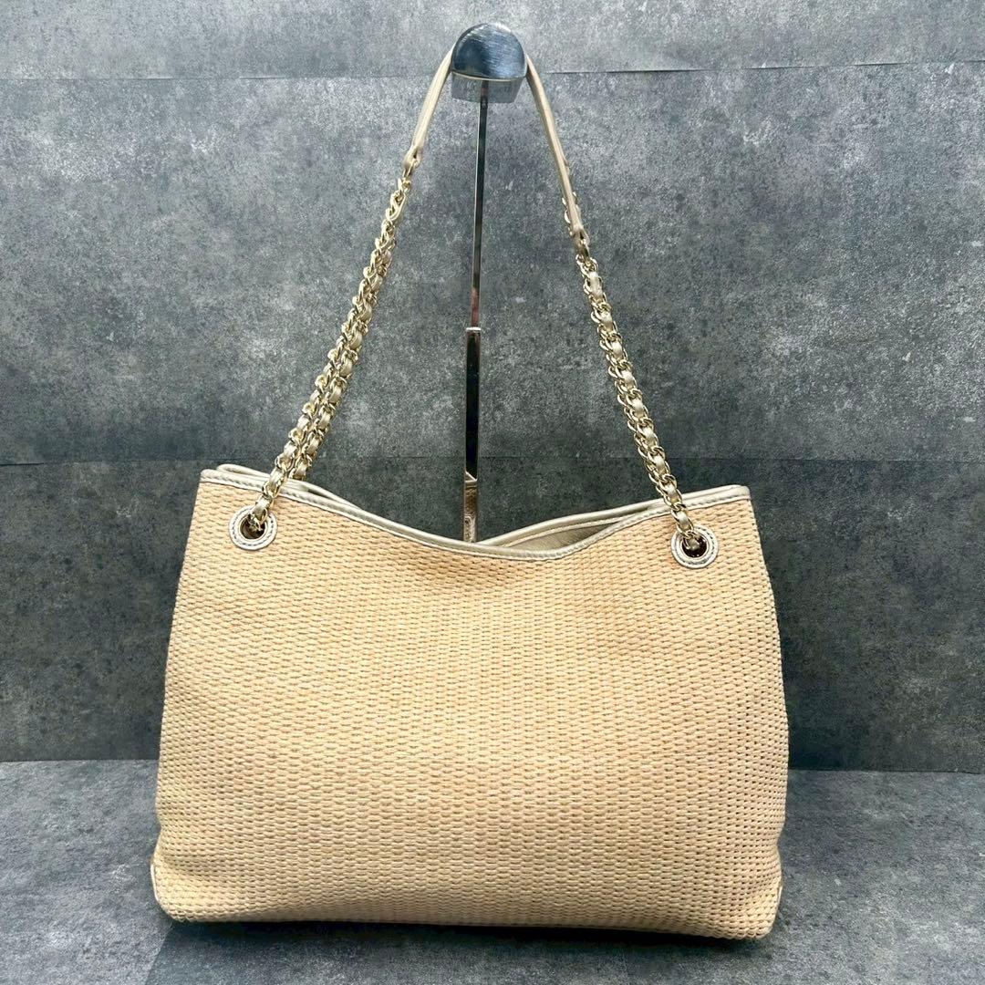 ✨美品✨トリーバーチ　カゴバッグ　2way デカロゴ　大容量　ゴールド