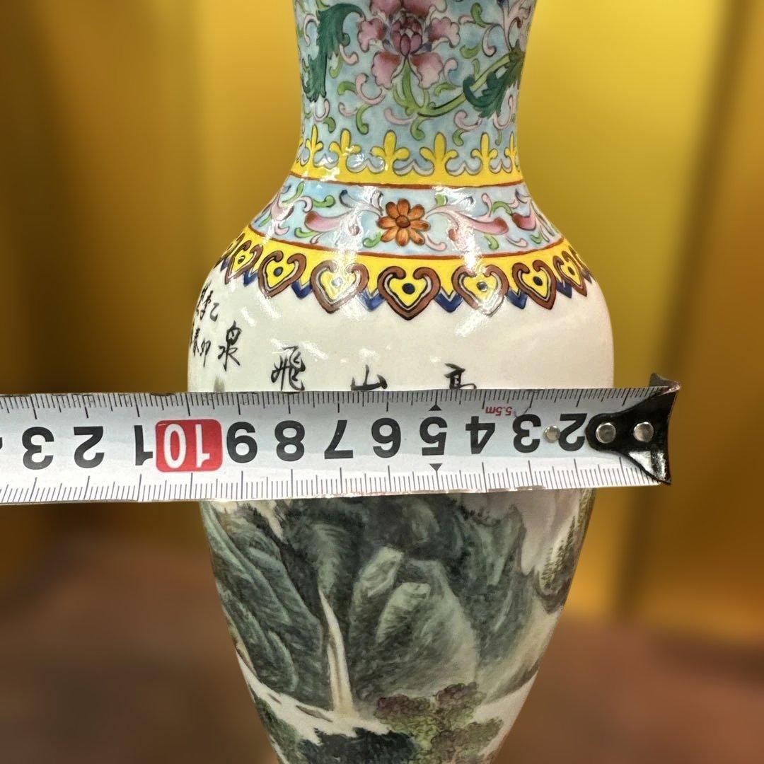 1975年，台湾，中国風 山水画 花瓶 花器