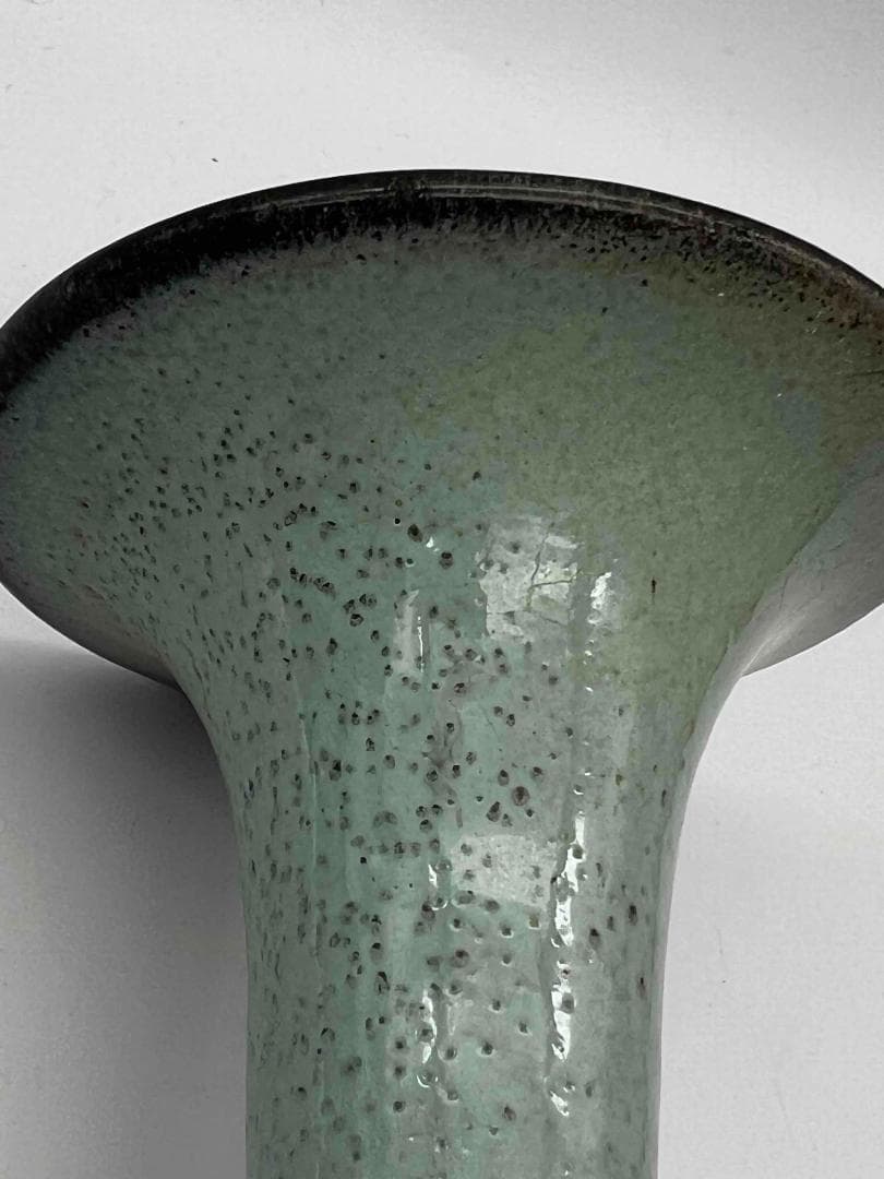 金から元時代　鈞窯　月白釉観音浄瓶　旧家蔵出し　窯変釉　唐物(C-44)