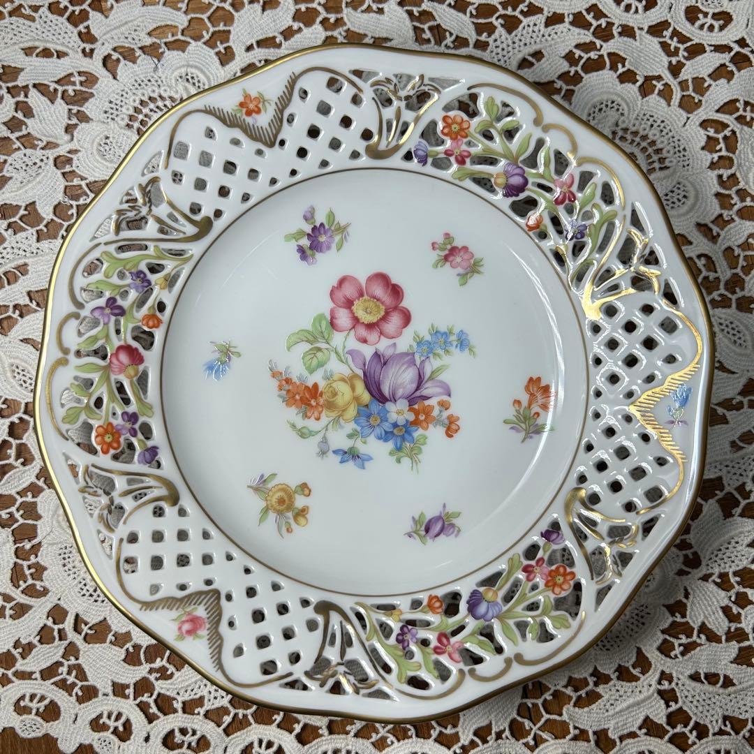 ②ドレスデンフラワー シューマンババリア プレート　3枚セット