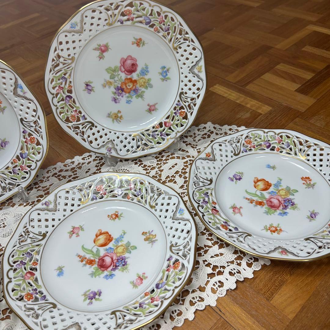 ②ドレスデンフラワー シューマンババリア プレート　3枚セット