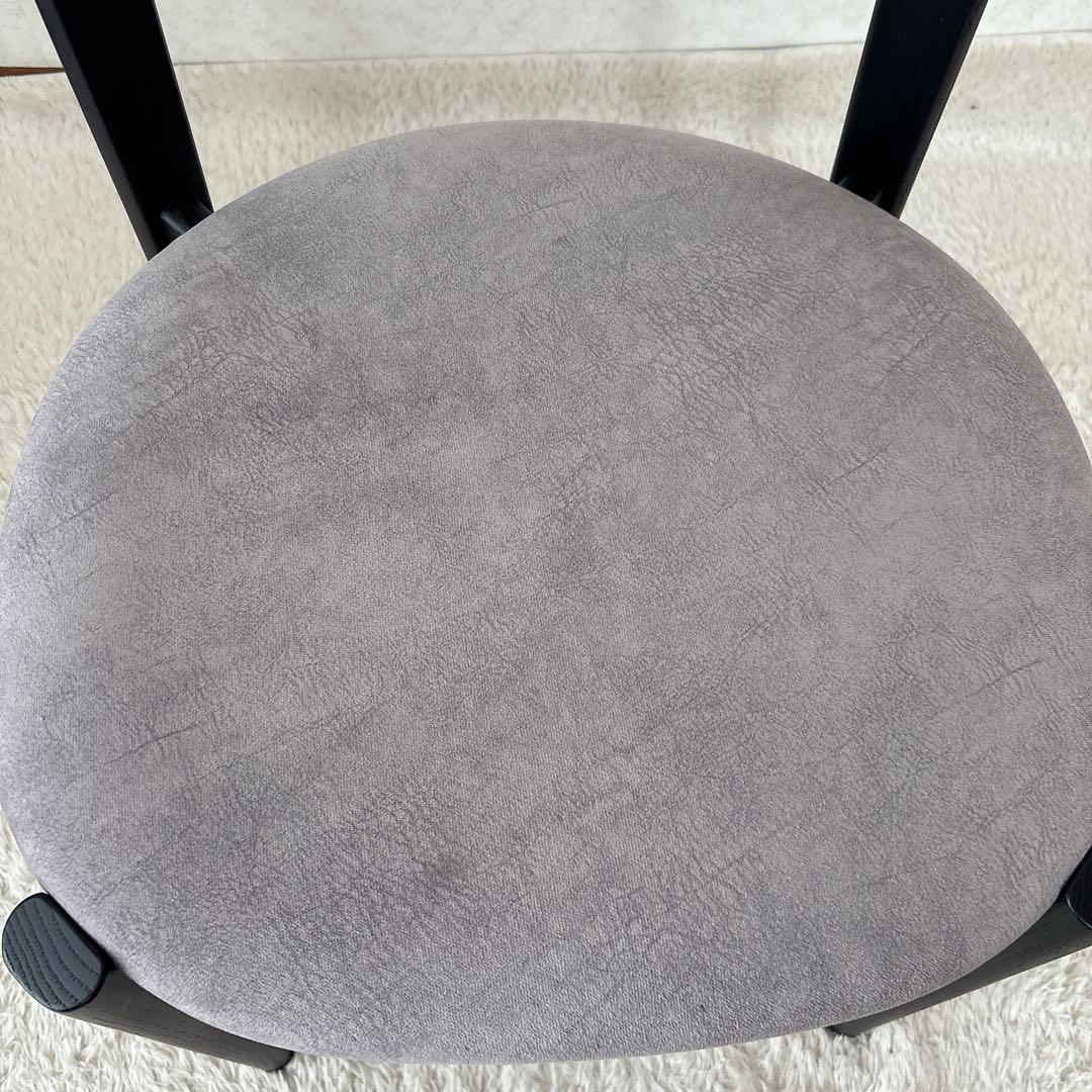 イバタ インテリア】セミアームチェア ブラック グレー スタッキング 2脚