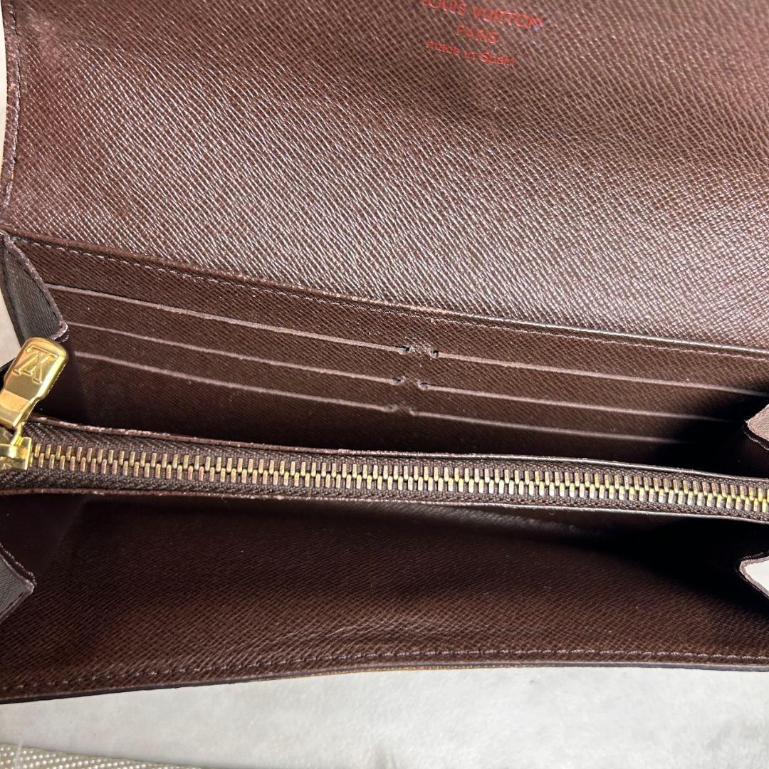 【美品】ルイ ヴィトン ダミエ ポルトフォイユ サラ イニシャルあり長財布