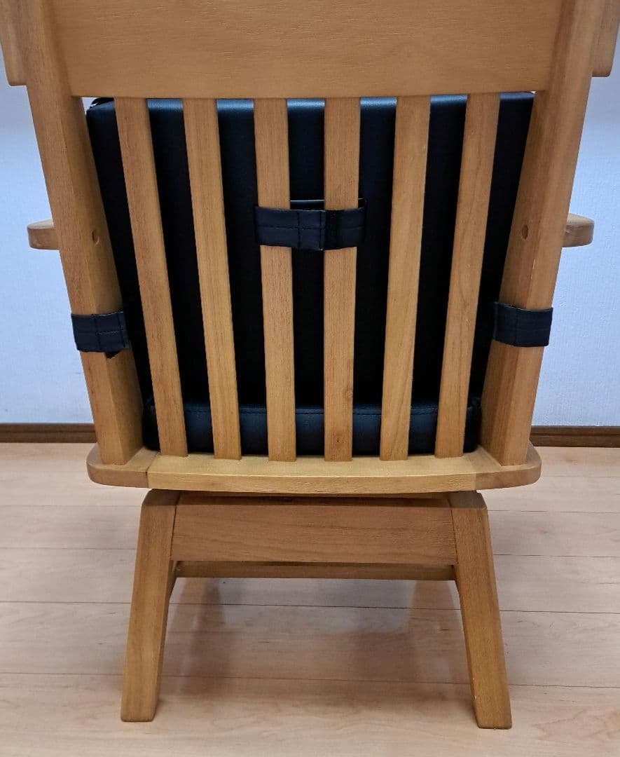 【直接受け渡し】 回転式チェア　ダイニングチェア　木製　肘つき　2脚セット