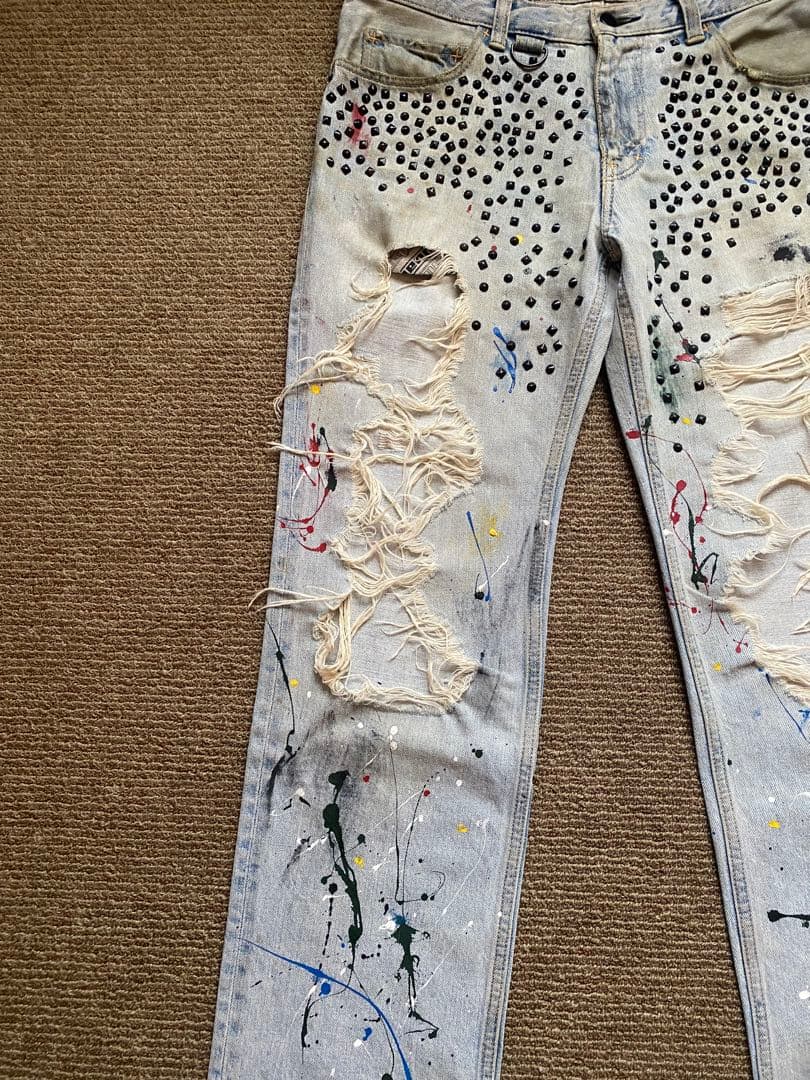 希少 NUMBER (N)INE 06SS ガンズ期 スタッズ ペイント デニム