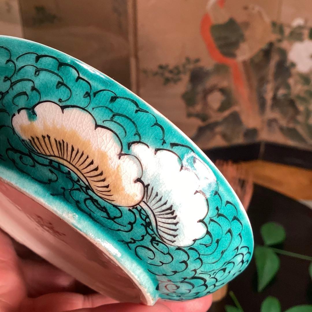 A1００６　時代物九谷焼　九谷庄三　彩色金襴手　5客