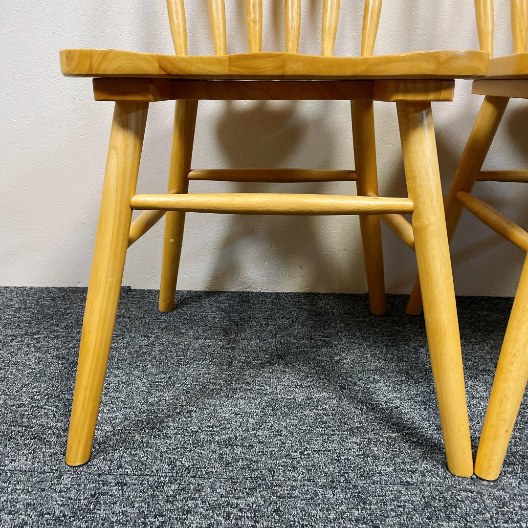 【美品】タンスのゲン　ダイニングチェア 2脚セット 木製　ウィンザーチェア