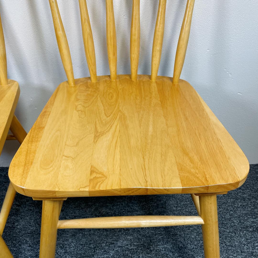 【美品】タンスのゲン　ダイニングチェア 2脚セット 木製　ウィンザーチェア