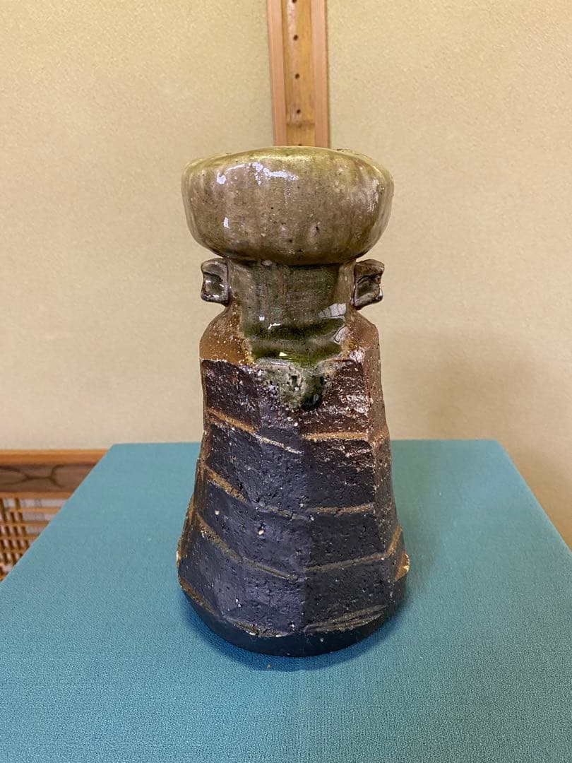 茶道具/花入 信楽窯花入 杉本忠造 共箱 茶道