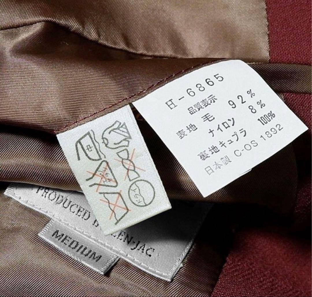 80s-90s VINTAGE バーガンディ スーツ M/M 赤　ダブルスーツ